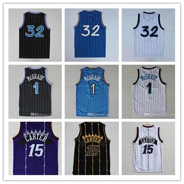 

high-quality 32 jersey penny 15 carter basketball jerseys throwback tracy 1 mcgrady stitched shirts mens vince 1 hardaway, Black