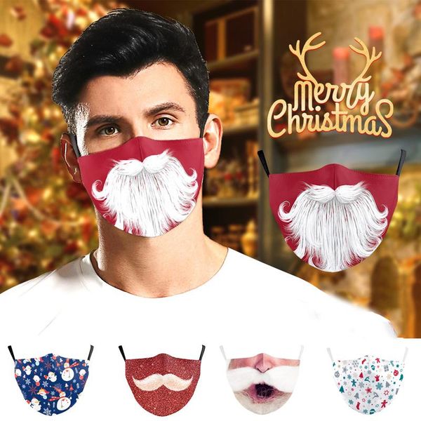 

mask haze christmas mask for digital santa face dust washable fashion printed cartoon 3d hvuft