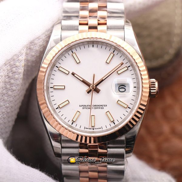 

version ewf date just 36mm white dial 126231 cal.3235 automatic 126233 mens watch two tone rose gold silver case sport watches, Slivery;brown