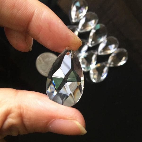 

10pcs tear drop 28mm clear glass crystal prism diy pendant chandelier jewelry suncatcher spacer faceted h jllbff