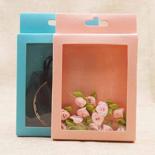 

50 шт. per lot lovely вешалка подарочная коробка с окном .cardboard ювелирные изделия упаковочная коробка. wwedding candy любимые вещи диспл