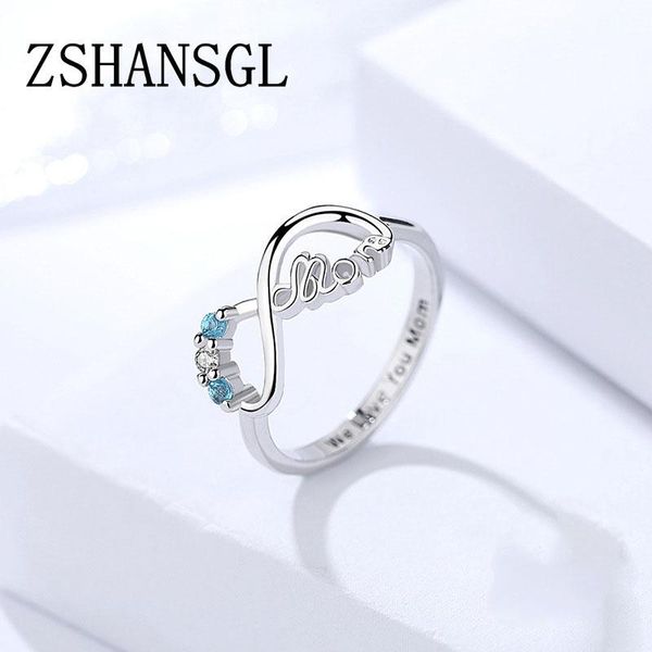 

серебряный цвет бесконечность любовь навсегда сердца алфавит мама ясного синего cz кольцо для женщин свадебный участок, Slivery;golden