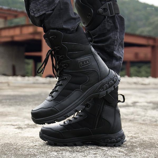 

new men's work boots non-slip trekking training boots new waterproof trekking shoes khaki men's outdoor sports shoes1, Black