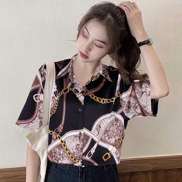 

women's blouses & shirts vintage women blusas roupa 2021 summer blouse korean short sleeve womens and female, White