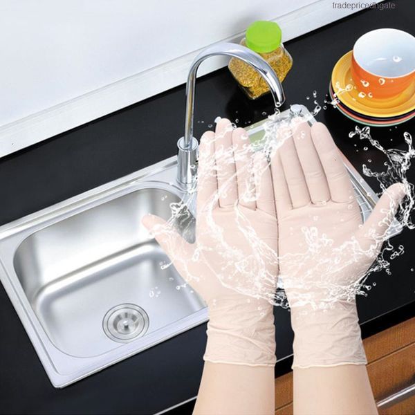 

real disposable latex 100pcs durable nitrile acid non-slip and alkali laboratory rubber universal gloves wfat