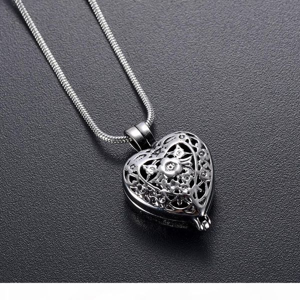 

ijd9958 stainless steel cremation pendant"always in my heart" for ashes urn perfume locket memorial keepsake necklace jewelry, Silver