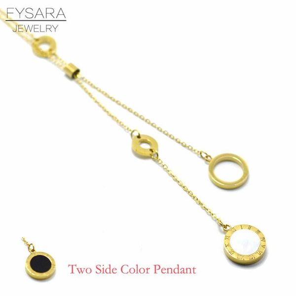 

fysara luxury love round circles shell long necklaces for women fashion jewelry roman numerals pendant necklace tassel collar wmthce, Silver