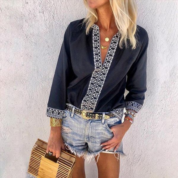 

feitong solid blouse women national style and blouses beach sunscreen trumpet sleeves blouses blouse et chemisier femme, White
