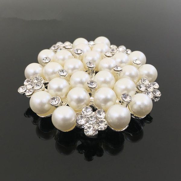 

new arrival bling crystal rhinestone pearls paved alloy floral button patch sticker charm craft fit girls headband hair clips, Golden;silver