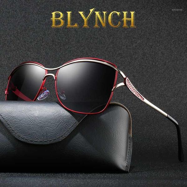 

sunglasses blynch zonnebril voor vrouwen vierkante randloze elegant brand designer fashion shades met doos1, White;black