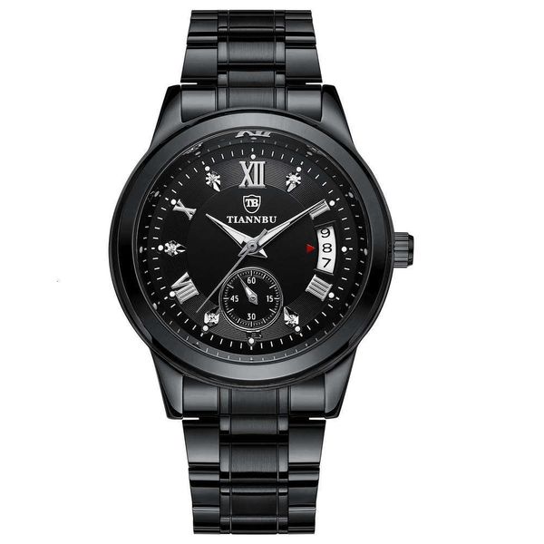 

calendar waterproof tianbo automatic mechanical watch men's luminous hollow fashion men's mechanical watch gift, Slivery;brown