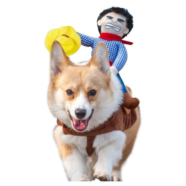 

cowboy rider dog costume for dogs outfit knight style with doll and hat for halloween day pet costume xqh6f