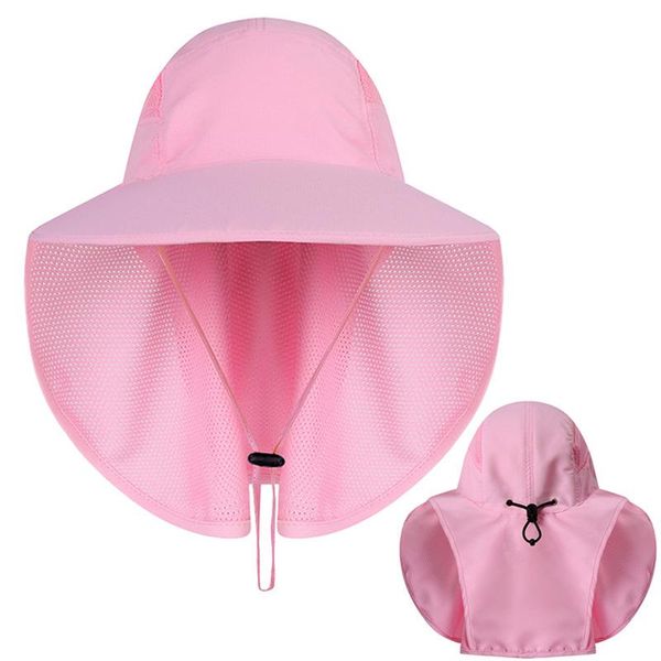 

outdoor sunshade beach cap outdoor sport fishing hiking hat uv protection face neck flap sunscreen hat sports accessories, Black;white