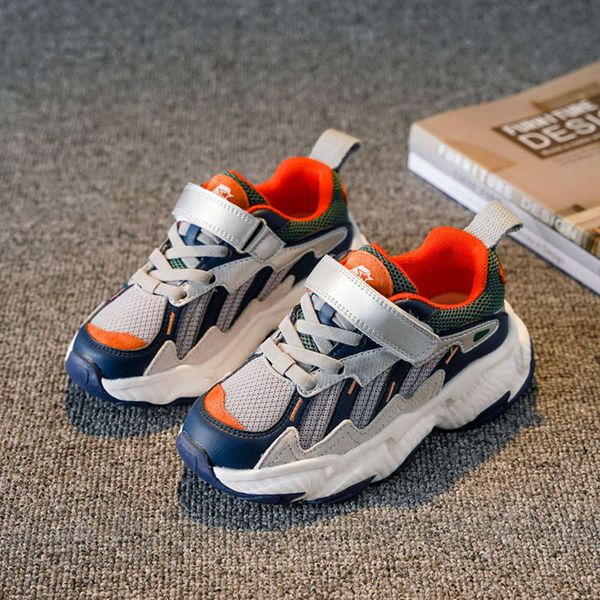 

children's 2021 spring new boys' sports light daddy casual middle school girls' velcro sho, Black