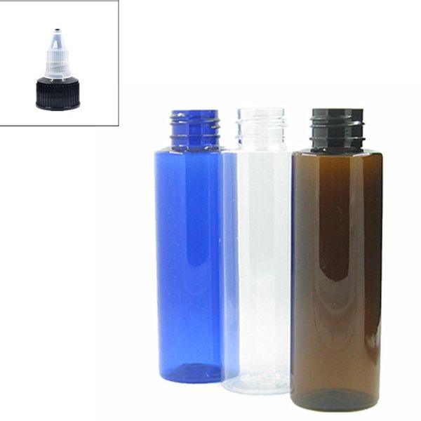 

100ml empty clear/blue/amber cylinder plastic bottles pet bottle with black twist-open dispensing cap x5 100ml empty wmthkb