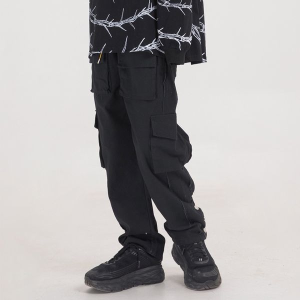 

2021 new aelfric eden multi pockets cargo pants men harajuku hip hop streetwear loose sweatpants casual joggers trousers oversized hyn6, Black