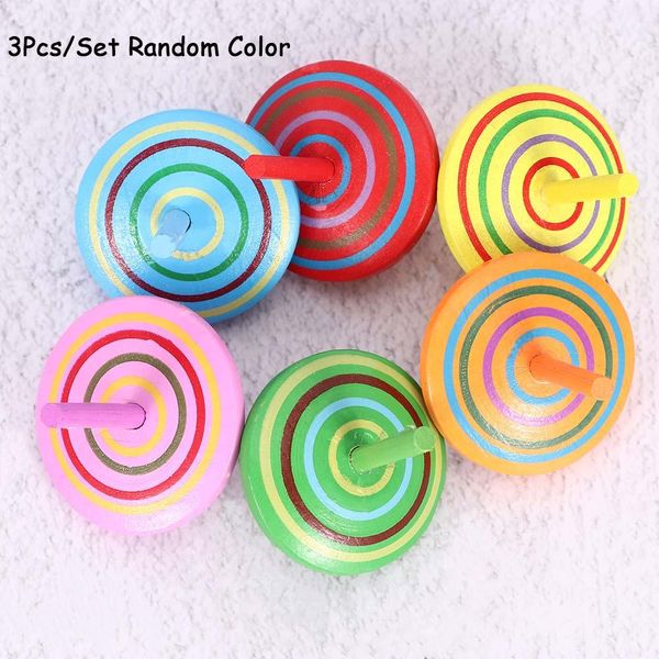 

1 шт. смешные изысканные руководства спиннинг топ игрушка детский малыш досуг подарок классический многоцветный деревянный поворот спиннинг