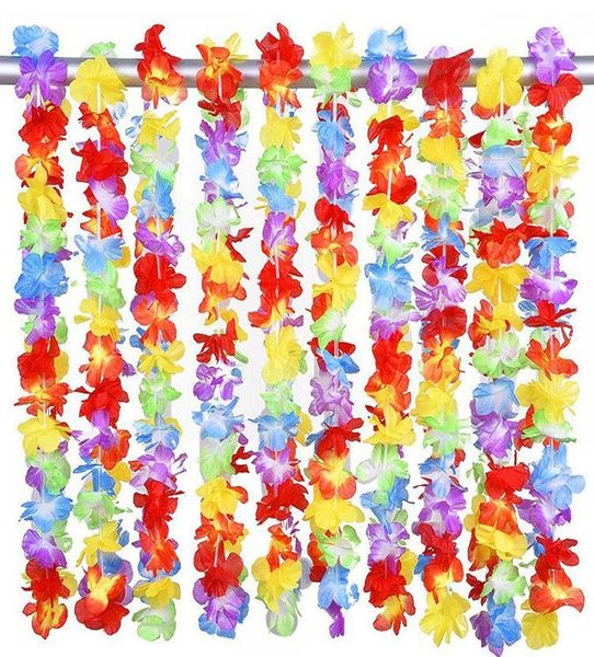 

10pcs hawaiian garland necklace flower artificial flowers for birthday party supplies beach fun wreath diy gift decoration jllacj yeah2010