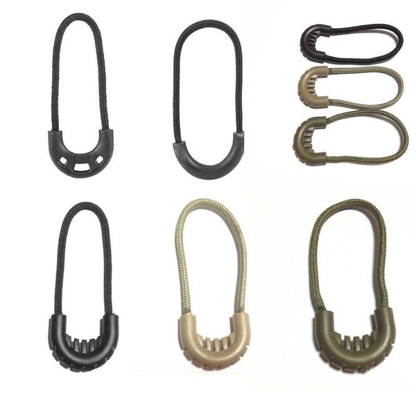 

5 pcs multipurpose zipper rope black cord rope pullers camping zipper tail rope bags clip buckle outdoor travel kit q bbyaam