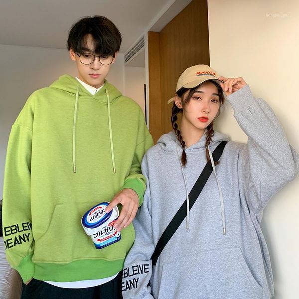 

autumn new hoodies men fashion solid color letter printing casual hooded pullover man streetwear hip hop loose sweatshirt s-2xl1, Black
