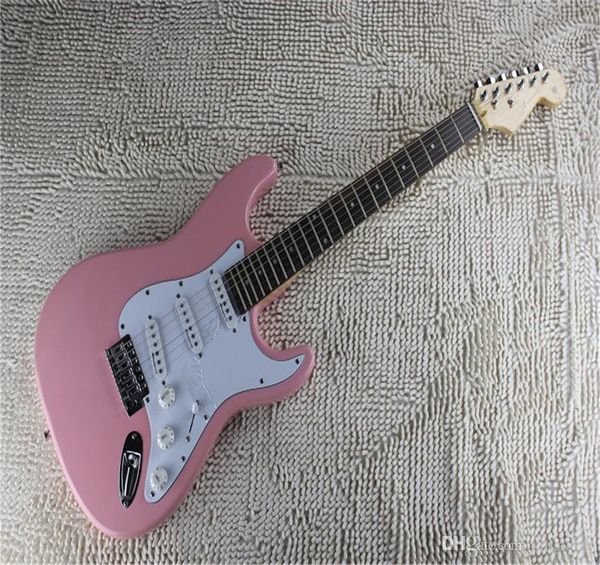 

f stratocaster custom pink body rosewood fretboard electric guitar in stock wholesale