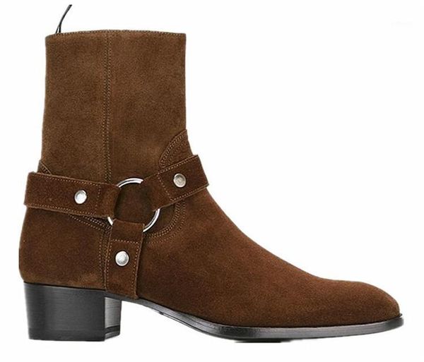 

boots europe united states spring autumn pointed toes zipper men shoes1, Black