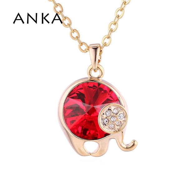 

pendant necklaces anka fashion round crystal elephant necklace jewelry for women crystals from austria #137215, Silver