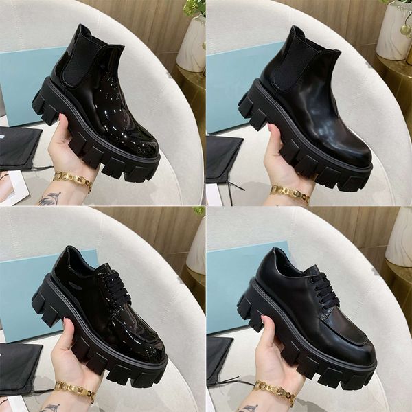 

2021 women designers heighten shoes rois leather and nylon martin boots for women removable lady outdoor booties shoes, Black