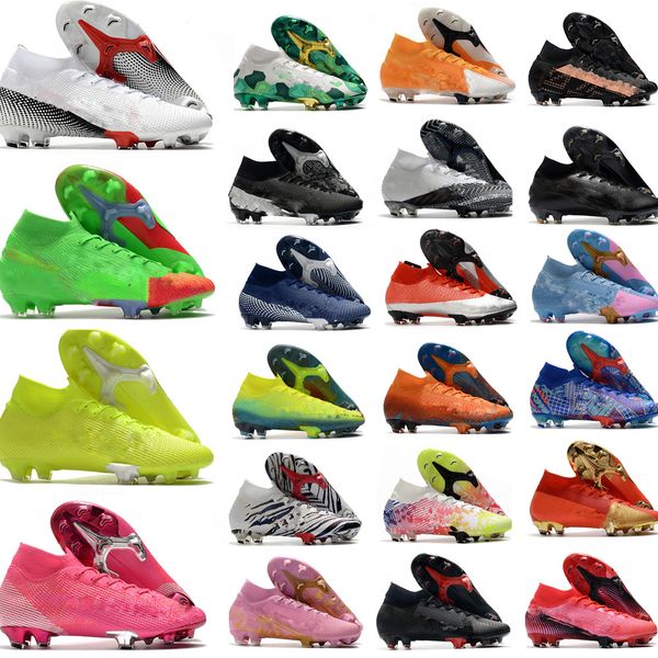 

rosa pink blast football boots cleats daybreak customized elite mercurial superfly 7 vii black orange mens soccer shoe