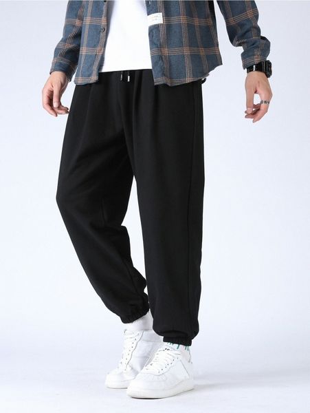 

men drawstring waist sweatpants k4gj#, Black