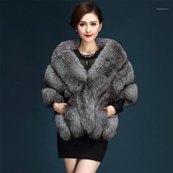 

women's fur & faux women wedding shawl bridal jacket evening party dress female wraps shoulder capes slim lady fake cloak x631, Black