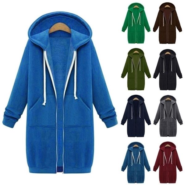 

litthing casual spring hoodie zipper long sweatshirt plus size 5xl loose oversized jacket coat women hoodies y200915, Black