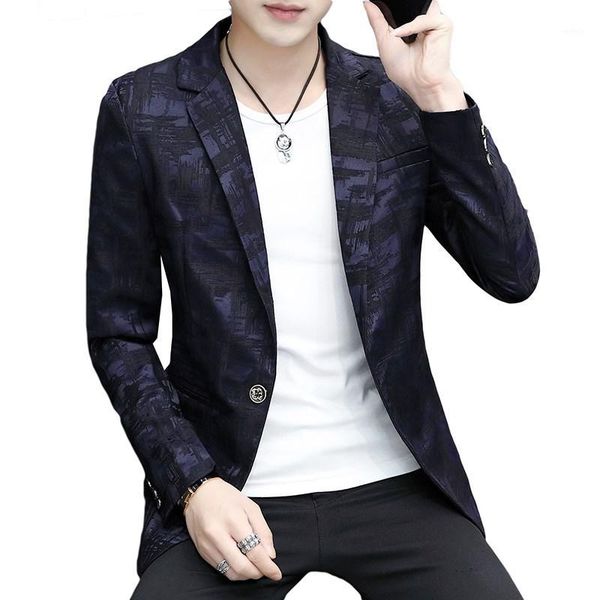 

2020 new men's fashion casual wild one button small suit youth student slim trend men's suit1, White;black