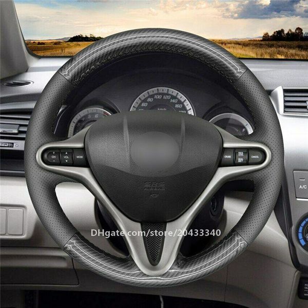 

pu carbon fiber car steering wheel cover for honda fit 2009-2013 city 2009-2013