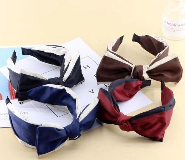 

new europe and america sell d-letter knotted hairhoops high grade wide-brimmed cloth art knot hair hoop fashion bowknot hair accessories, Silver