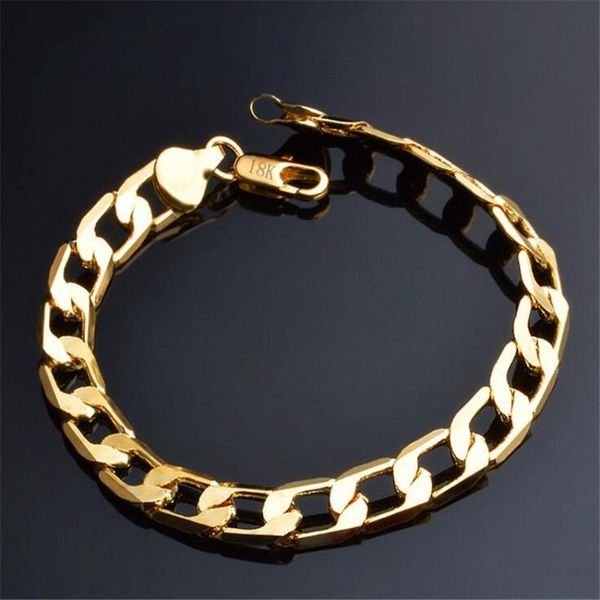 

brand gold bracelet new classic side design 4/6/8 / 10/12mm jewelry handmade 18 k classic bracelet, Black