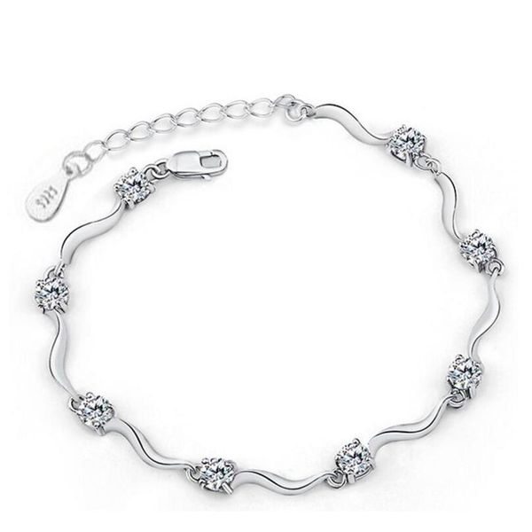 

hywo exquisite stylish exquisite minimalist style 925 sterling silver austria zircon crystal cuff bracel sqcrdf homes2007, Black