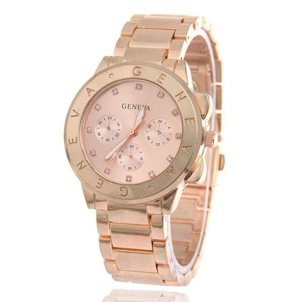

case stainls steel geneva lettering men's watch, Slivery;brown