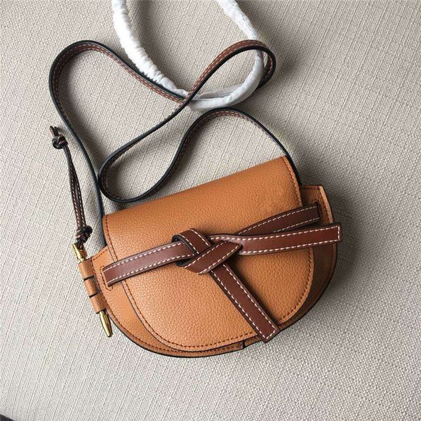 

designer branded luojia 2020 new brown tassel one shoulder saddle bag