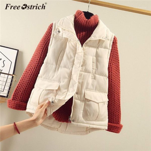 

women's vests ostrich coat outwear winter vest keep warm turn-down collar solid cold season women's clothing n301, Black;white
