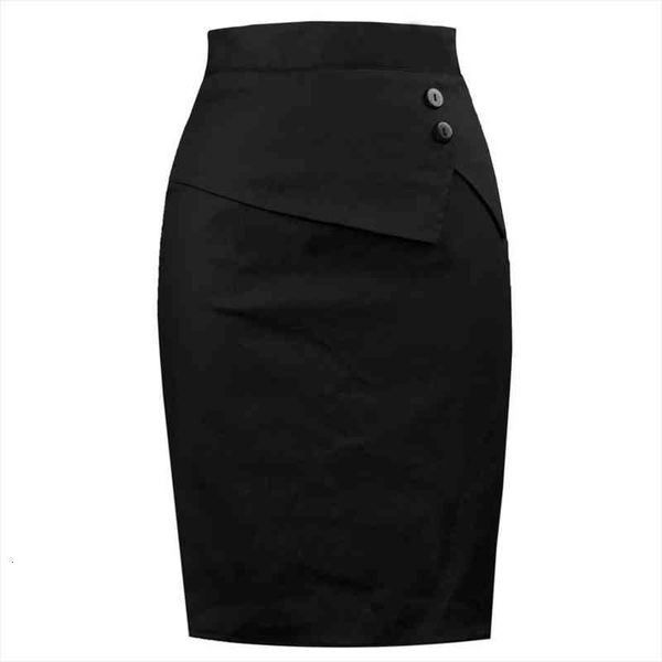 

office ladies black pencil skirt bud slim fit high waist bandage women summer elastic bodycon knee length elegant skirts