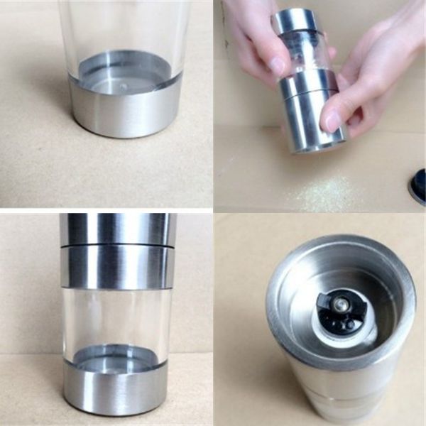 

coffee beans abrader manual herb hyaline glass grinder stainless steel mill salt cumin flavouring bottle spice detachable 9 8kd c2
