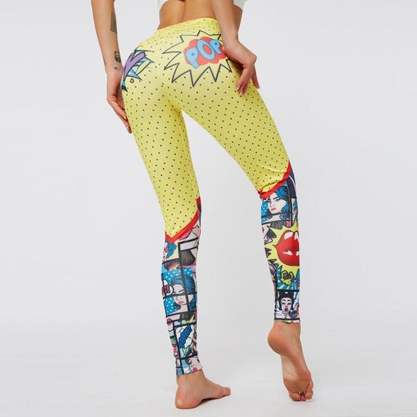 

print cartoon sport pants fitness active clothing women yoga gym leggings slim sportswear high waist jogging sports leggings, White;red