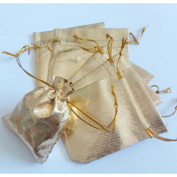 

100 шт. серебряная золотая фольга органза сумка drawstring сумка ювелирные изделия сумки ткань чехол подарочные сумки свадьба вечеринка рожд