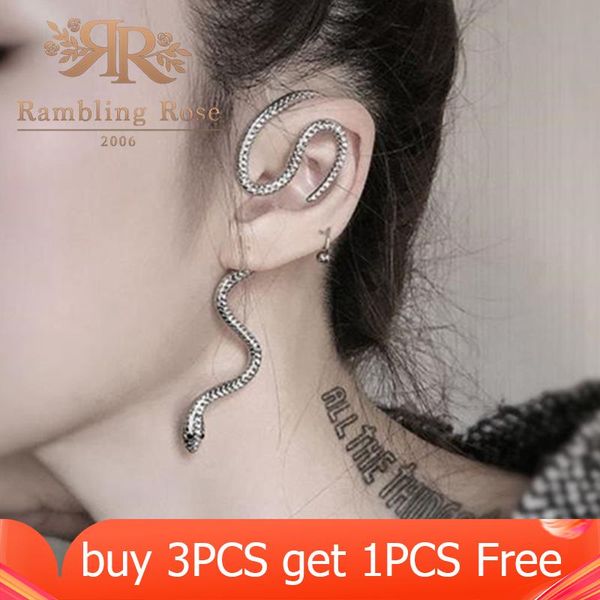 

new trend statement snake earrings for women fashion luxury hit hop animals earrings cuff snake party vintage jewelry, Silver