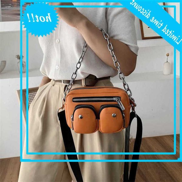 

2020 big chain pu leather shoulder bags effects colour multi-pocket purse crossbody women dead bag handbag