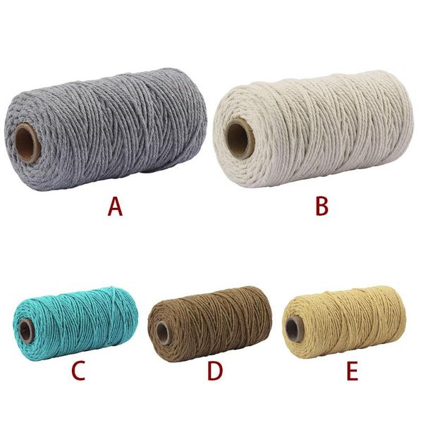 

macrame cotton cord for wall hanging dream catcher 3.5mm x 100m ymp, Black;white