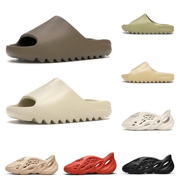 

kanye slide shoes men women beach slippers bone white desert sand resin soot earth brown core foam runner triple black mens sneakers