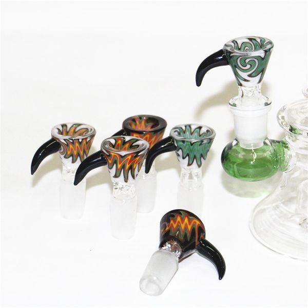 Wasserpfeifen 14mm Glasschüsseln für Bongs Male Joint Glasss Bowl Smoking Pipe Dabber-Werkzeug Silikonwachsölbehälter