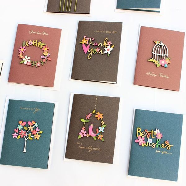 

1pc creative woodcarving wedding invitations pigeon flower tree thank you cards christmas cards party postcards paper crafts1